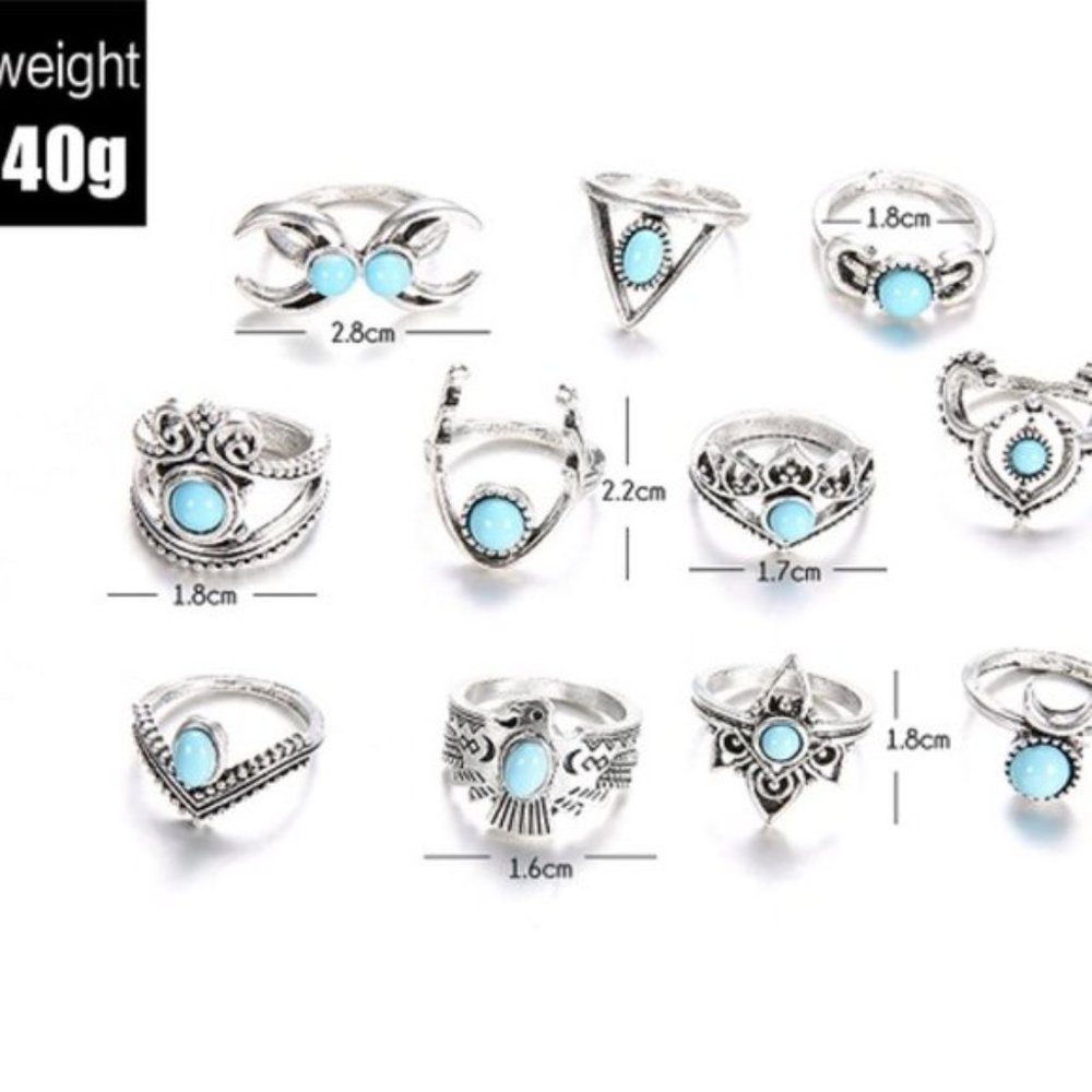 New Gothic Bad Girl Hot Chic 11Pcs Sexy Ring Set - Picture 3 of 5